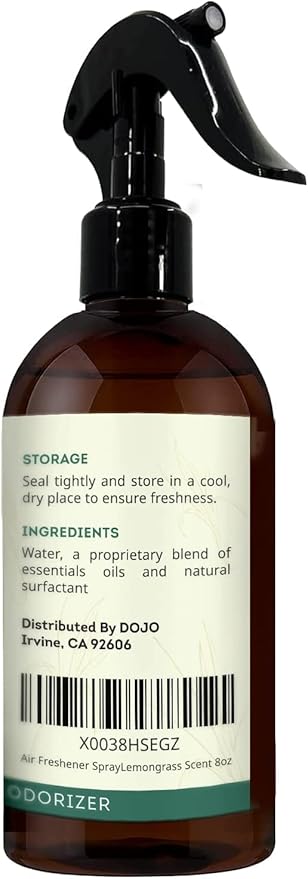Kate Naturals Air Freshener Spray for Home. Lemongrass Essential Oil Odor Eliminator Room Freshener Spray for Pillows, Bedding, Linen (8 fl oz, Pet Safe, Non-Toxic)