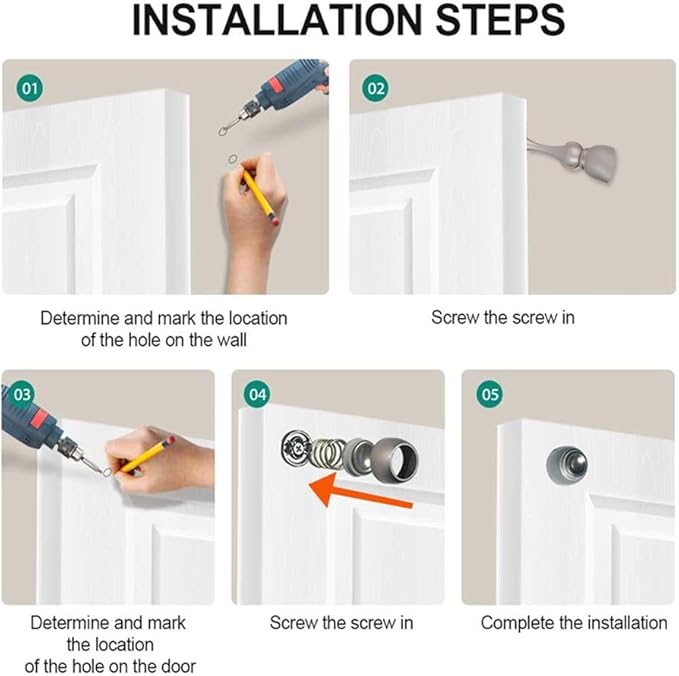 Magnetic Door Stop, Stainless Steel, Magnetic Door Catch, Door Holder, Door Stops, Wall Mounted, Floor Mounted, Door Banging Prevention (Large x 2pack, Brown)