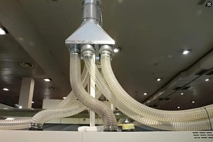 Dust Collection Hose 1-1/2 in × 20 ft Heavy Duty Clear Flexible PVC Reinforced Thicken Helix Suction Discharge Corrugated Pipe Hose for Fume Dust Collector Fitting Wood Chip Saw (1.5 inch hose)