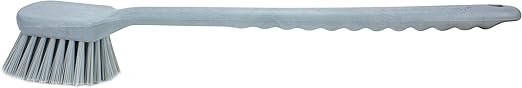 SPARTA 40501EC23 Plastic Large Scrub Brush, Kitchen Brush, Utility Brush With Long Handle For Cleaning, 20 Inches, Gray