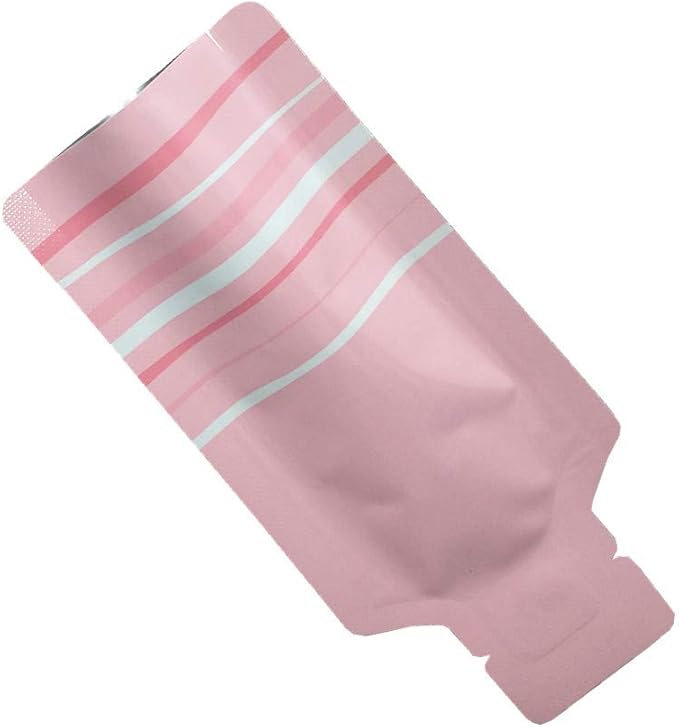 100 Pack 1.97x4.3 inch Heat Seal Sample Mylar Packets for Portable Travel Toiletries Empty Disposable Liquid Shampoo Pouch Single Serving Coffee Powder Condiments Food Storage (Pink)