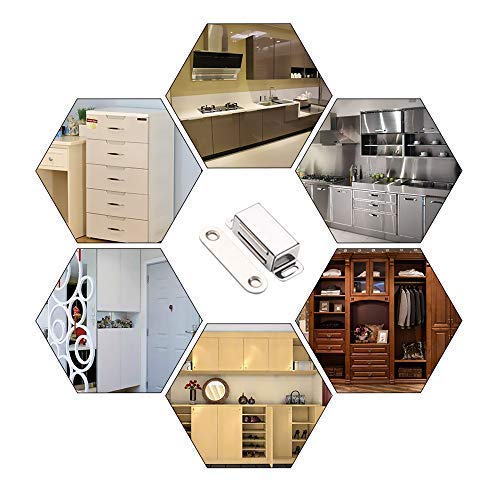 Mousike Cabinet Magnets Magnetic Door Catch Stainless Steel Door Magnet for Kitchen Bathroom Cupboard Wardrobe Closet Closures Cabinet Door Drawer Latch 20 lbs(20Pack)