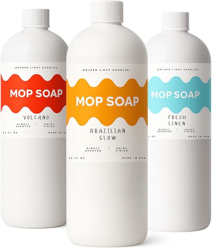 Mop Soap – Highly Scented Luxury Floor Cleaner Concentrate – Brazilian Glow Scent, Leaves Floors Shiny Without Any Residue – Multi-Surface Floor Mopping Solution, Made in USA, 32 oz