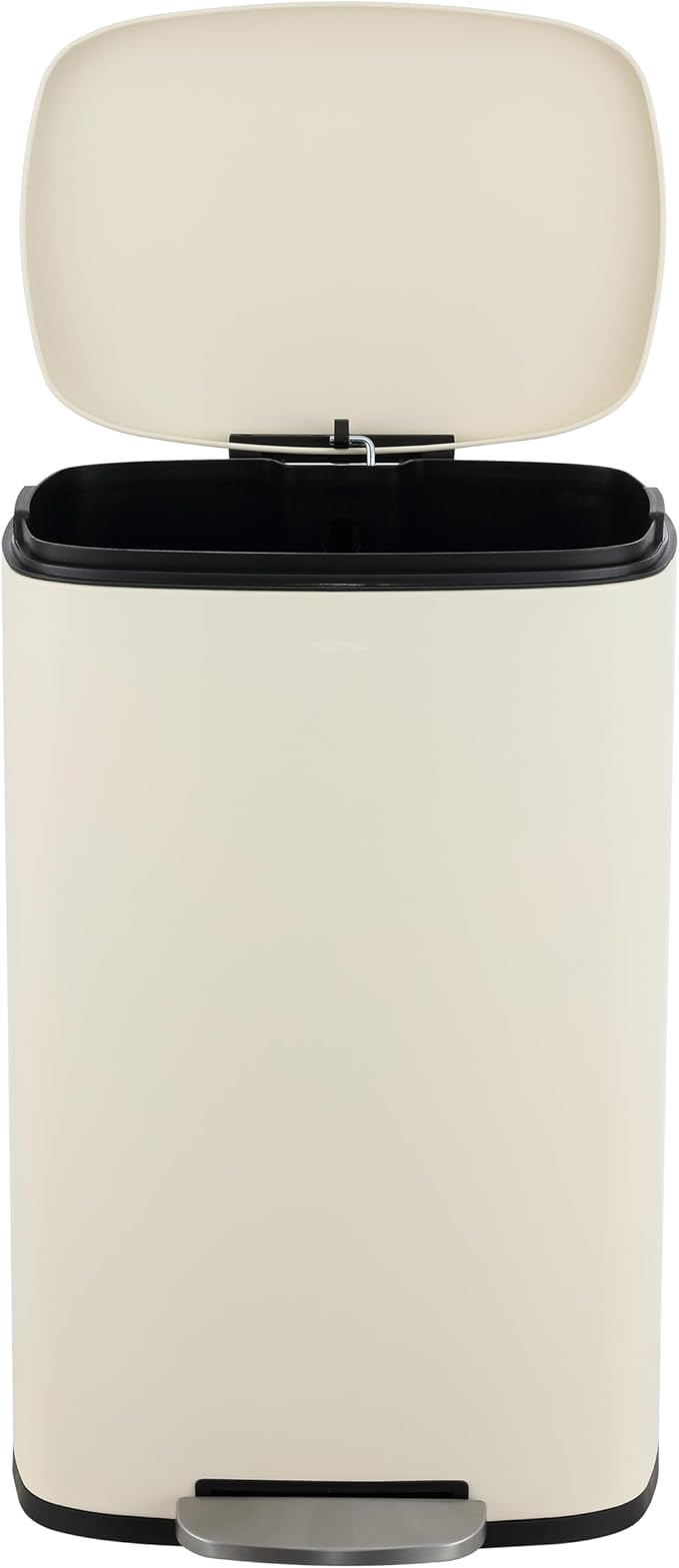 happimess HPM1011I Curtis 8-Gallon Step-Open Trash Can, Fingerprint Resistant, Modern, Minimalistic for Home, Kitchen, Laundry Room, Office, Bedroom, Bathroom, Limestone Beige