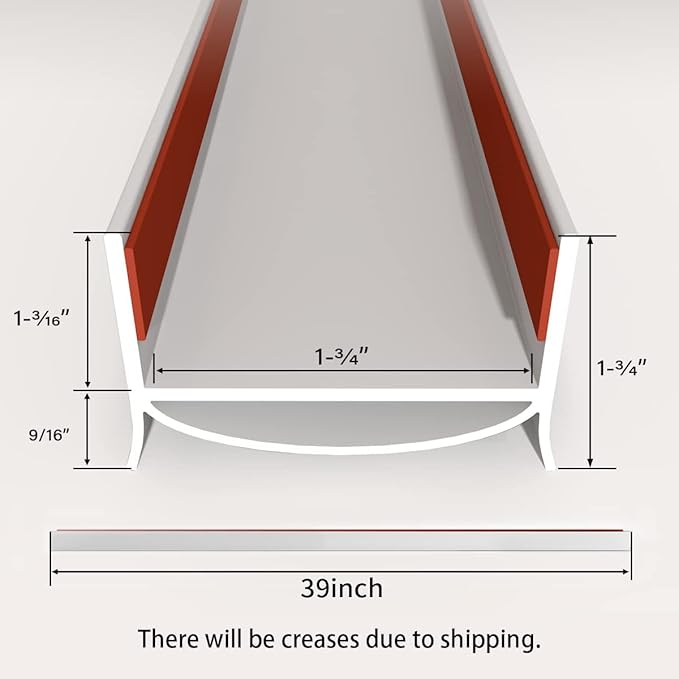 Door Draft Stopper, Strong Adhesive Door Sweep for Exterior and Interior Doors, 39” Length Cuttable Under Door Seal. (White, 1 Pack)