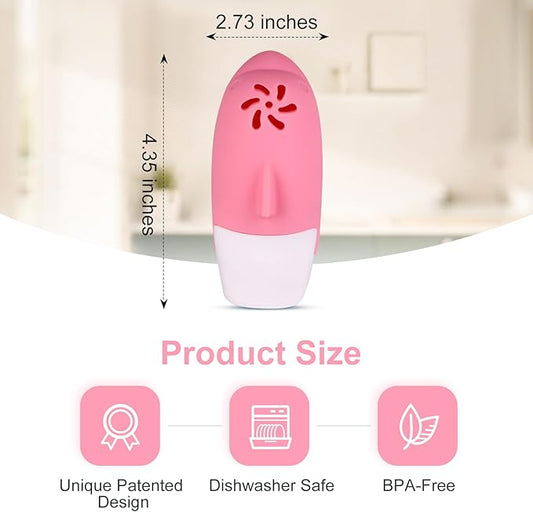 Asltw Upgrade Cute Fridge Deodorizer, Dolphin Fridge Cleaner, Freezer Odor Freshener, Add Baking Soda Reusable Fun Kitchen Gadgets (Pink)