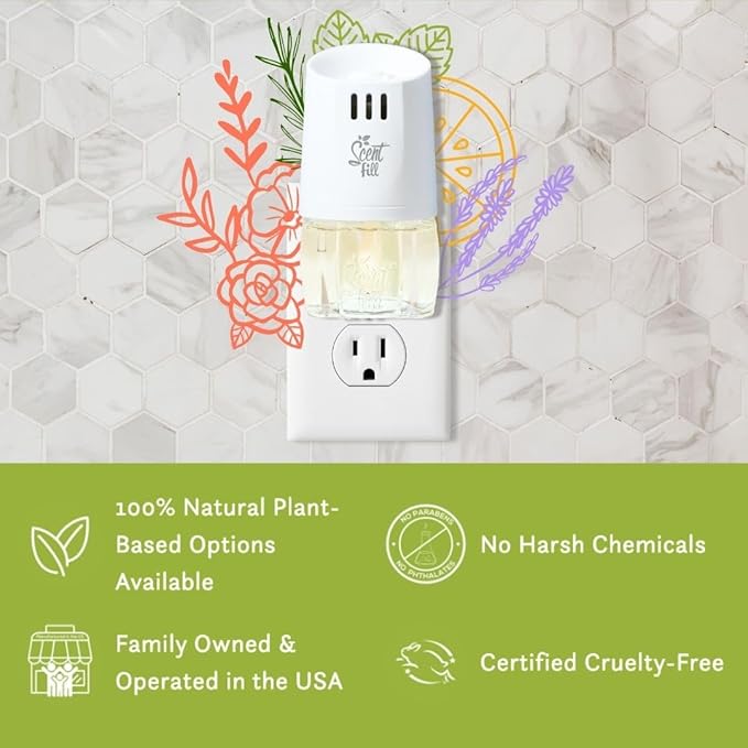 Scent Fill 100% Natural Orange Blossom Plug in Air Freshener, Scented Oil Refills, 3 Refills