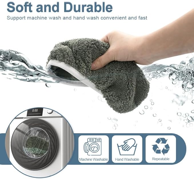 Reusable Microfiber Mop Pads Washable Wet Pads Compatible with Swiffer Sweeper Refills Pads for Wet & Dry Sweeping Cloths Mop Head Replacement for Household Cleaning