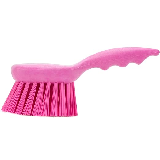 SPARTA 40541EC26 Plastic Scrub Brush, Utility Brush, Kitchen Brush With Hanging Hole For Cleaning, 8 Inches, Pink