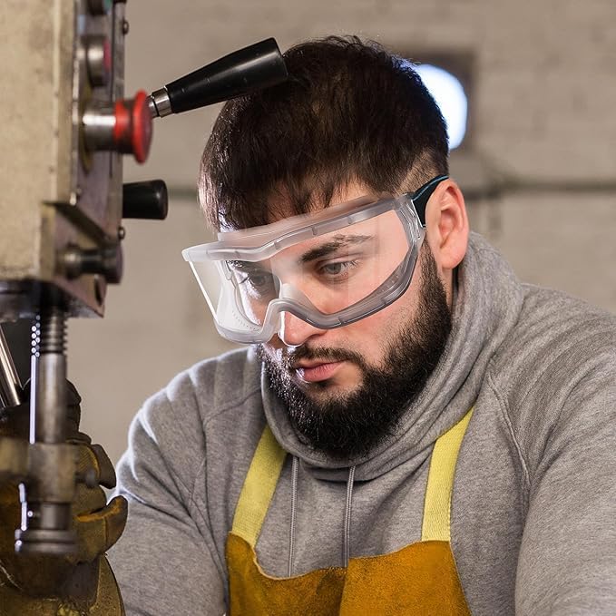 Chemistry Lab Safety Goggles,that Fit Over Glasses,Scientific, Construction, Woodworking, Anti-Fog,Splash,Vent