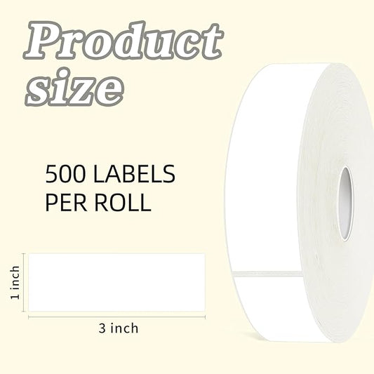 500 Blank Removable Freezer Labels Water Oil Resistant with Perforation Line for Food Containers Jars Pantry Organization (Ink Quick-Dry,1” x 3”)