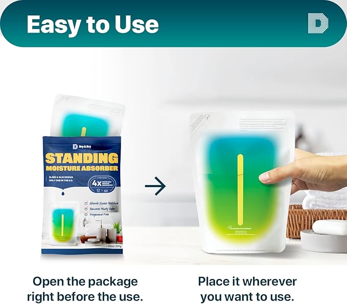 Dry & Dry 20 Pack Standing Moisture Absorbers for Basements, Closets, Bathrooms & Laundry Rooms