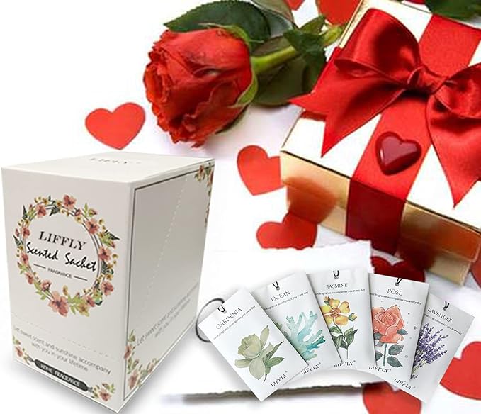 14 Packs Scented Sachets fit Drawers and Closets 14 Different Scent Gift Box