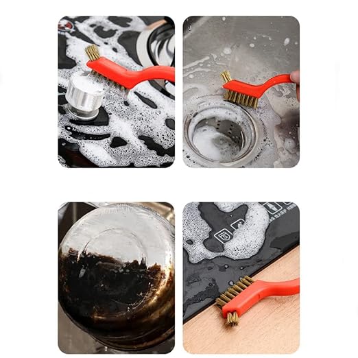 Wire Scratch Brush Set Soft Grip for Rust, Dirt & Paint Scrubbing with Deep Cleaning (18, 18PCS - Brass Wire)