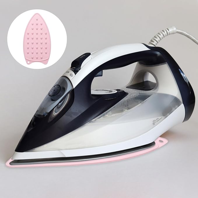 HARFINGTON Silicone Iron Rest Pad, Multipurpose Iron Hot Resistant Mat Iron Rest Plate for Ironing Board Hot Heat Resistant Steam Compact Mat, Pale Pink