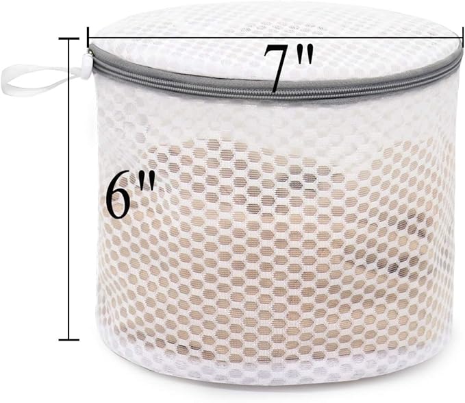 Muchfun 3Pcs Bra Wash Bags, Honeycomb Mesh Laundry Bags for Delicates, Lingerie, Intimates and Underwear 7 x 7 x 6 Inches