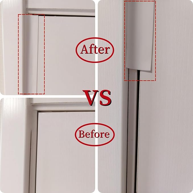 T Shape Door Seal Strip for Door & Windows Gaps,Draft Stopper Bottom Sweep Weather Stripping for Energy Saving, Noise Reduction,Easy Install (White, 1.38" W x 9.8Ft)