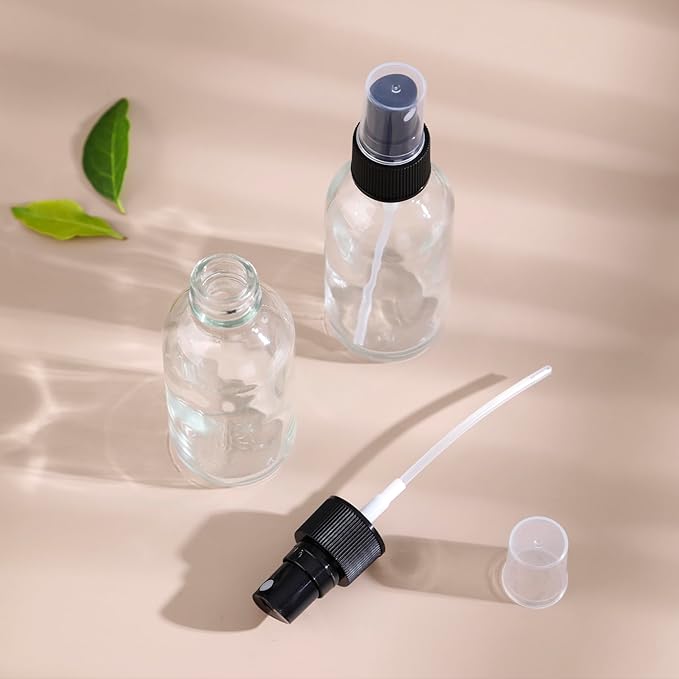 Clear Glass Small Spray Bottles 2 oz 48 Packs,Fine Mist Sprayer Pretty Finish,Refillable Containers mini spray bottles for Cleaning Solutions and Skin Care (Clear 48Pack)