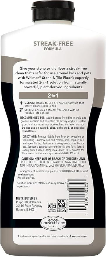 Weiman Stone Tile and Laminate Cleaner - 32 Ounce 2 Pack