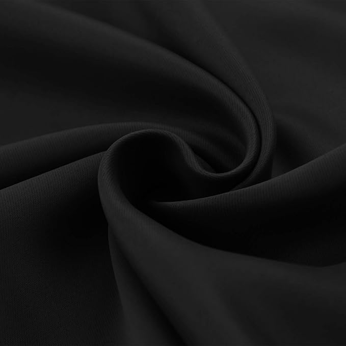 BGment Black Blackout Curtains 40 Inches Long for Bedroom Kitchen Window - Short Drapes Thermal Insulated with Rod Pocket Privacy for Cafe Bathroom, 42 x 40 Inch, 2 Panels