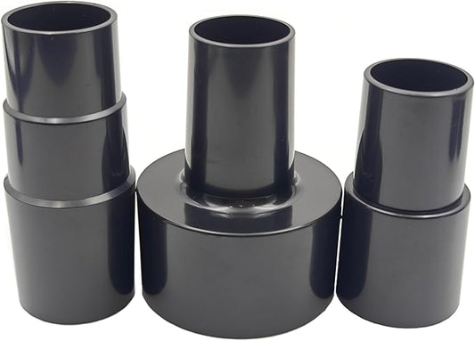 Plastic Hose Connector Reducer Attachments Fits Vacuum Cleaner, 1-3/8" to 1-1/4", 2-1/2" to 1-1/4", 1-1/4" to 1-3/8" to 1-1/2"(6 Pieces)