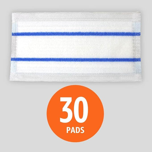 Amazon Basics Heavy Duty Floor Mopping Pads with Microfiber, Fits Swiffer WetJet Mopping Systems, 30 Count (Pack of 1)