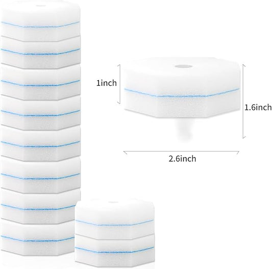 10PCS Toilet Wand Refills - Disposable Replacement Heads for Most Toilet Brushes | Hygienic Cleaning Pads | No-Scratch, Quick-Dry & Easy-to-Use (Sponge Cleaning Head)