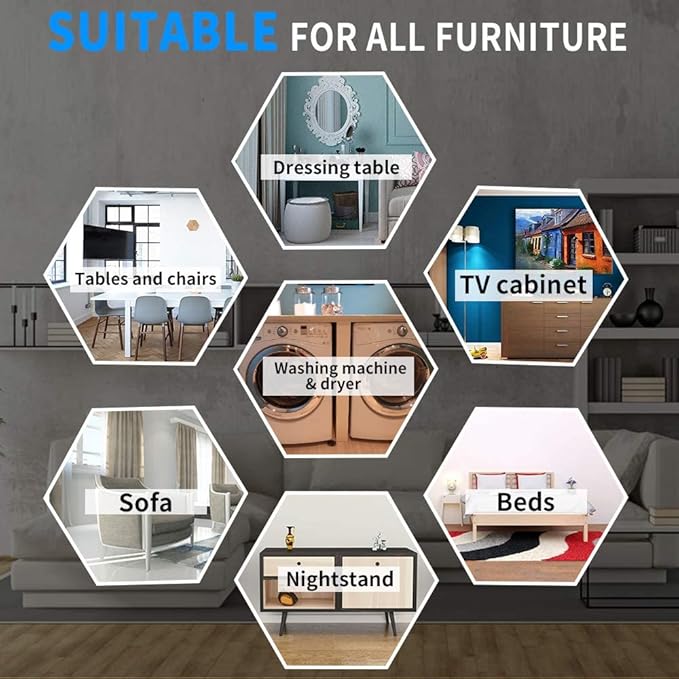 Furniture Sliders, Multi-Surface Furniture Movers Sliders for Carpet and Hardwood Floors, 4 Pack 3 1/2" Moving Pads and 4 Hardwood Socks, Slide Furniture on Any Surface Easily!
