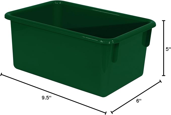 Wood Designs Cubby Storage Bin, Heavy Duty Plastic Containers for Kids Green Cubby Tray Set of 20
