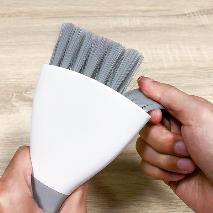 Dust Pan Broom Brush Dustpan - Dustpan and Brush Set, Mini Dust Pans with Brushes, Handheld Broom Cleaning for Tables, Keyboards, Guinea Pig Cage, and Cat Litter, etc.(Gray 3 Set)