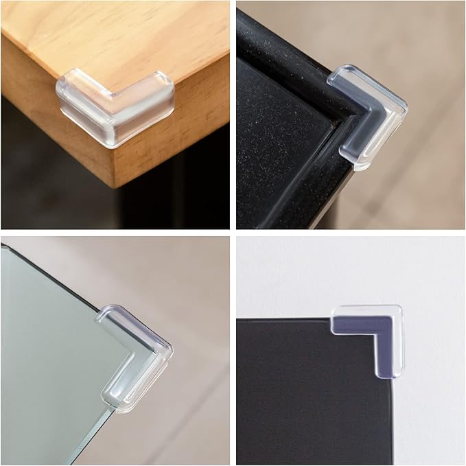 12 Pack Table Corners, Corner Guards, Clear Corner Protectors, Corner Protectors, Baby Proof Corner Guards Stop Child Head Injuries Tables, Furniture & Sharp Corners Baby Proofing (L-Shaped)