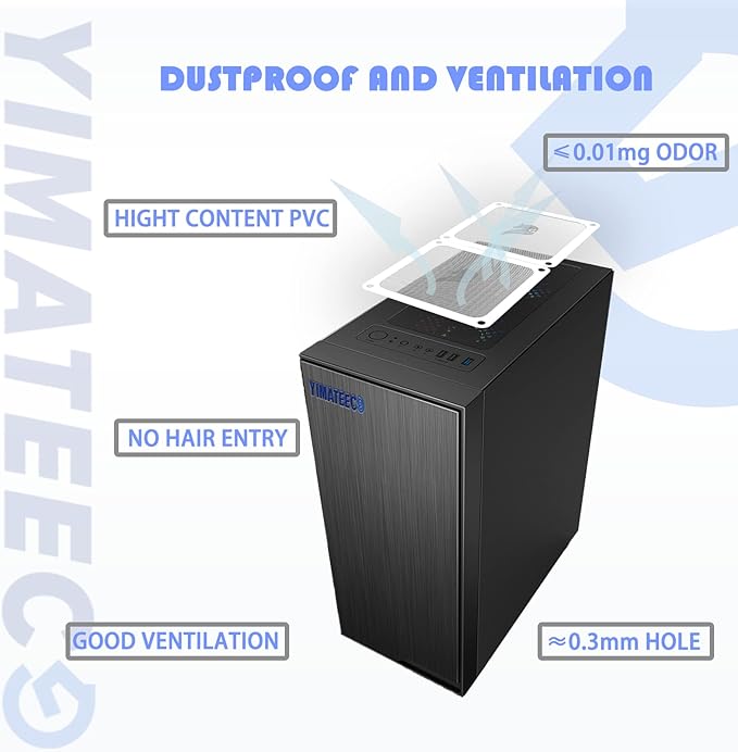 140mm Fan Filter PC Dust Filter Computer Fan Grills Dust Mesh Magnetic Frame PC Case Cover Dustproof PVC 50 Mesh(PVC, Gentleman Aesthetic, 140 * 140mm, 2pcs, White)