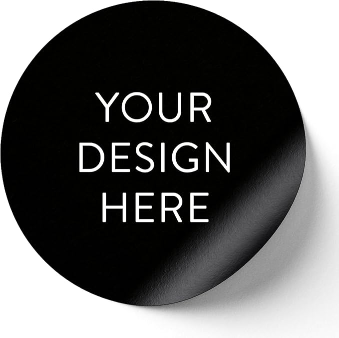 5-1000 Custom Vinyl Stickers - Upload Your own Image, Text, Design, Logo - Personalized Logo Labels for Handmade, Packaging, Bottle, Jars, Candle, Brand Stickers (Black, 5x5)
