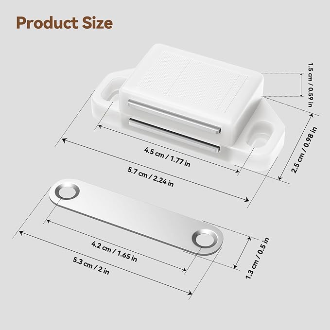 Cabinet Magnetic Catch Door Latch 30LB for Kitchen Drawer Magnets to Stay Closed Magnetic Catch Closet for Drawer(White 18 Pack)