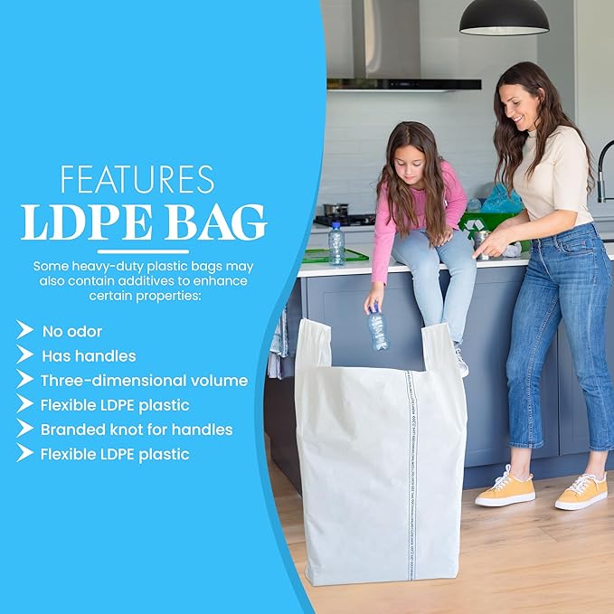 Heavy Duty Contractor Trash Bags with Handles – 52 Gallon, 40 Count | 3 MIL Thick, Extra Large Garbage Bags for Yard Waste, Construction, Lawn & Commercial Use | Secure Branded Knot for Easy Handling