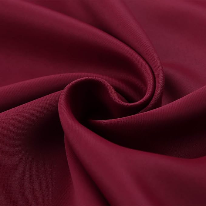 BGment Burgundy Blackout Curtains for Kitchen Cafe Window - Short Window Drapes Thermal Insulated Privacy Blinds for Rv Bathroom, 34 x 45 Inch, 2 Panels