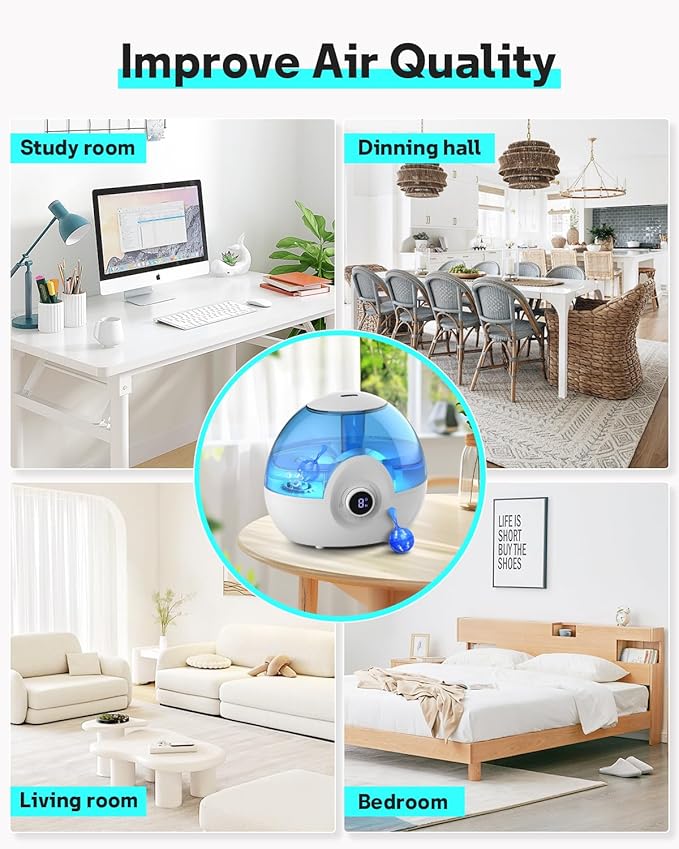 Leemone Humidifier Cleaner 12 Pack, Demineralization Cleaning Ball, Works in All humidifiers and Fish Tanks, Purifies Water, Prevents Hard Water Build-Up, Reduces Scale