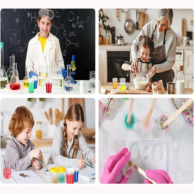 50-Pack Mixing Cups Set Paint Mixing Cups 20 oz (600ml) with 50 Wooden Sticks,Easy Measuring Ratios 2:1, 3:1, 4:1,Ideal for Epoxy Resin, Paint, and More