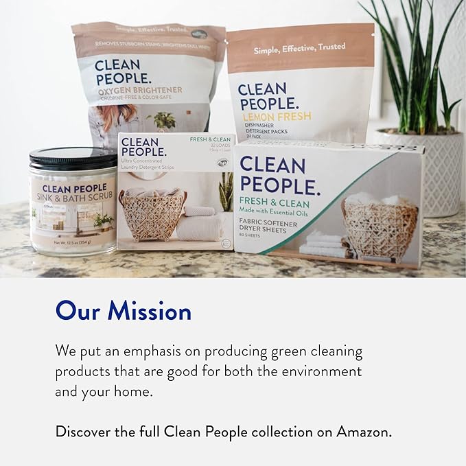 The Clean People Laundry Detergent Sheets - Laundry Soap - Ultra Concentrated, Recyclable Packaging, Stain Fighting - Fresh Scent, 192 Pack