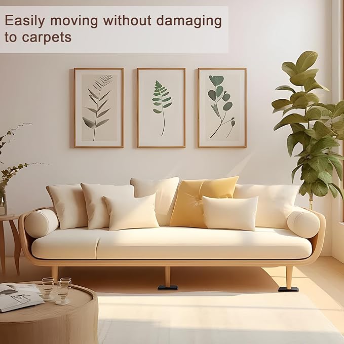 new space 8 Pack Furniture Sliders, 4.7 Inch Sliders for Furniture on Carpet for Sliding Heavy Furniture, Furniture Sliders for Carpeted Floors - Safeguard Carpeted Floors!