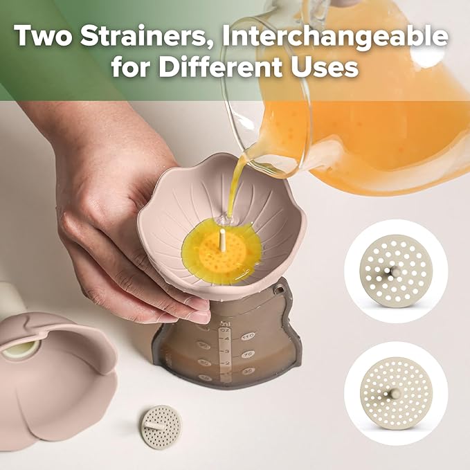 Haakaa Silicone Flower Funnel Set β Dual-Size Silicone Funnels for Kitchen Use, Small Funnels for Filling Bottles, Compatible with Haakaa Pouches