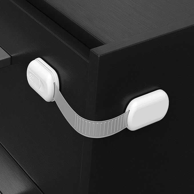 Baby Proofing Child Safety Locks (2 Pack) by Skyla Homes - The Safest, Quickest and Easiest 3M Adhesive Cabinet Latches, No Screws & Magnets, Multi-Purpose for Furniture, Kitchen, Ovens, Toilet Seats