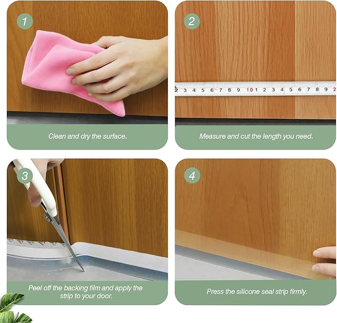Silicone Weather Stripping Door Seal Strip, 16.4 Feet Self Adhesive Sealing Sticker Sealing Tape for Door Draft Stopper Adhesive for Doors Windows Shower Glass Gaps (Transparent, Width 45mm)