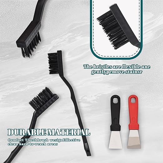 48 Pcs Mini Nylon Brush Set, Nylon Scratch Brush with Curved Handle, Cleaning Weld Slag and Rust