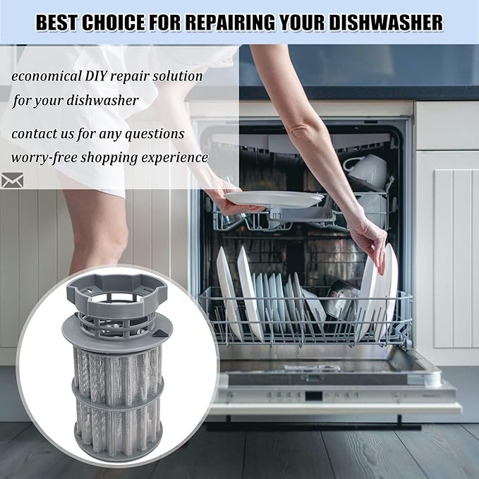 UPGRADED 645038 Dishwasher Drain Mesh Filter - 00645038 Dishwasher Filter Replacement 00651097