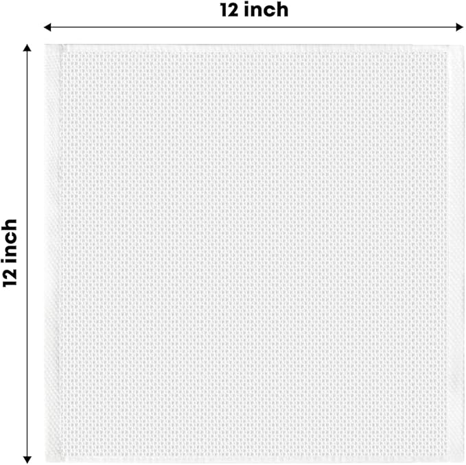Artoid Mode 100% Cotton White Light Dark Grey Waffle Weave Kitchen Dish Cloths, 12x12 Inch Ultra Soft Absorbent Quick Drying Kitchen Dish Towels Set of 6, Multicolor