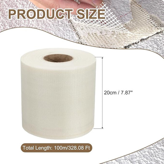 PATIKIL Drywall Repair Mesh Tape, 8 inch x 328 ft Fiberglass Repair Patch Self-Adhesive Dry Wall Joint Tape 12 Mesh Wall Hole Crack and Seam Patch, White