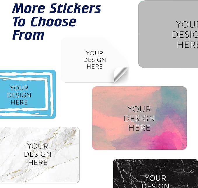 5-1000 Custom Vinyl Stickers - Upload Your own Image, Text, Design, Logo - Personalized Logo Labels for Handmade, Packaging, Bottle, Jars, Candle, Brand Stickers (White, 5x3)