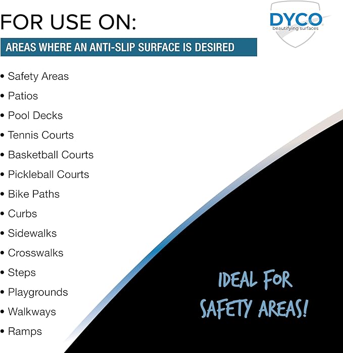 DYCO Court & Floor Anti-Slip Coating - Slip-Resistant Pavement, Cement & Concrete Paint for Pickleball, Tennis & Basketball Courts, Exceeds ADA Standards for Safety Areas (Red Currant, 5 Gallons)