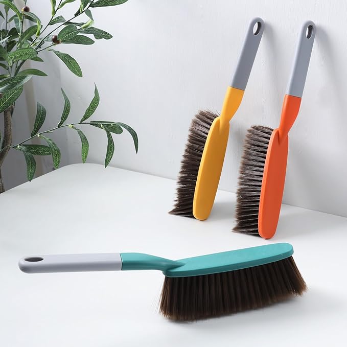 3 Pack 15" Soft Bristle Bed & Counter Cleaning Brush, Dusting & Crumb Debris Sweeping Brush, Comfortable for Car, Bed, Couch, Desk, Sofa, Furniture & Clothes, Small Particles & Hair Remover